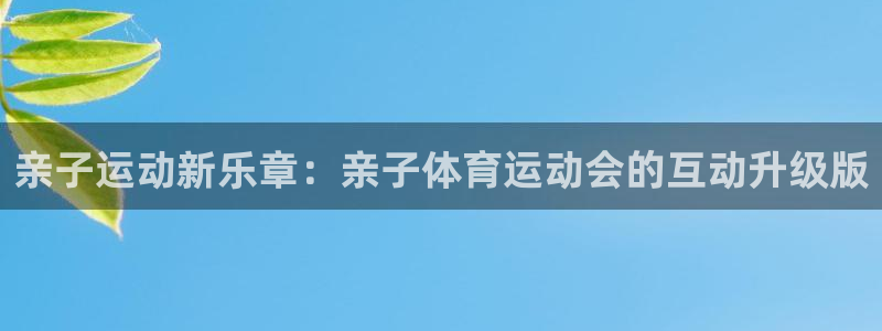 k1体育app：亲子运动新乐章：亲子体育运动会的互动升级版